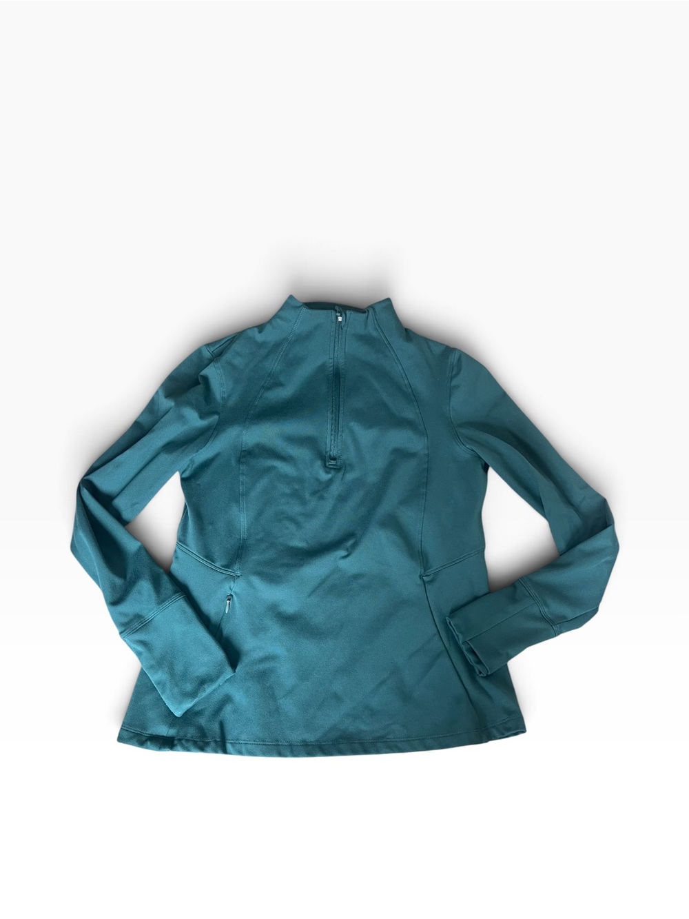 Teal Quarter-Zip Performance Long Sleeve Top